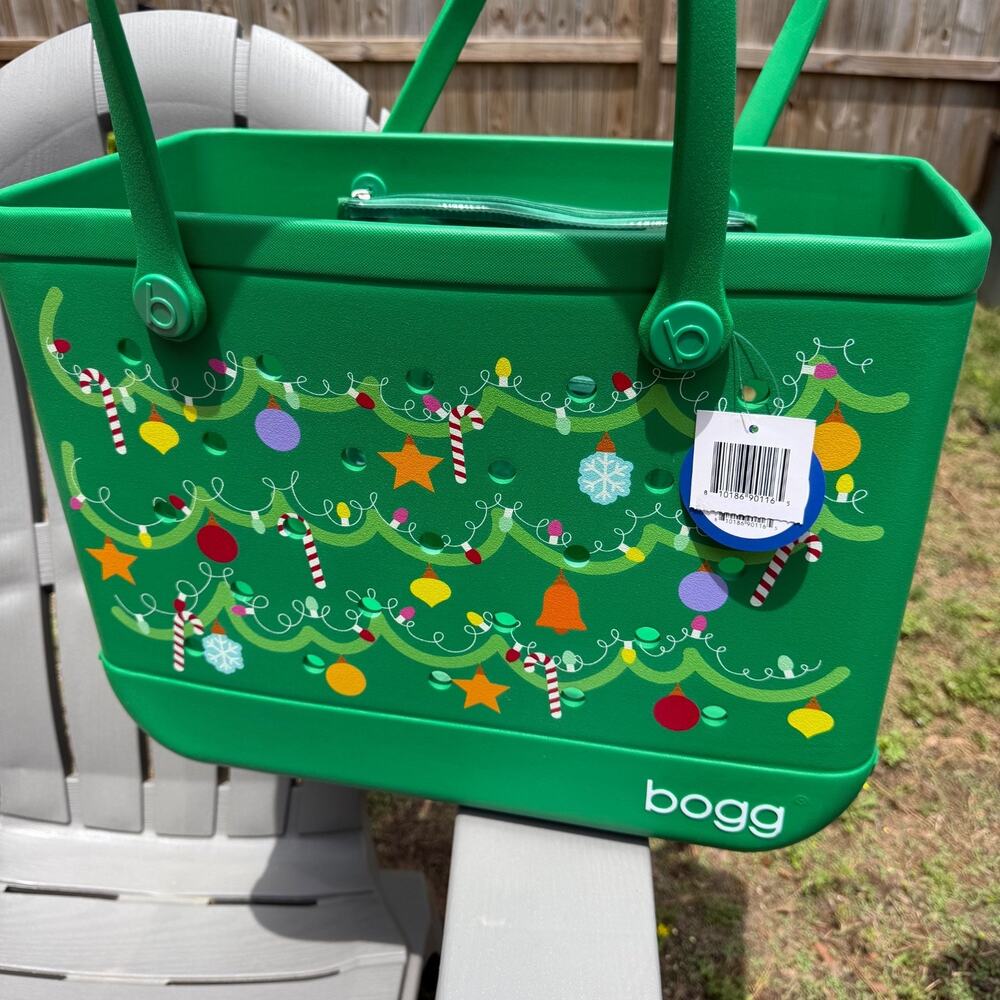 Original Bogg Bag Tinsel Tree 2025 Holiday Color Large Tote & 2 pouches New!